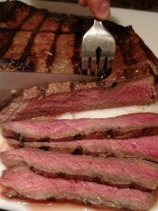 cutting Grilled Marinated London Broil