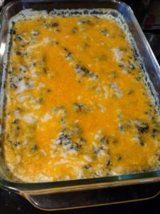 Creamy Spinach Cheese Bake in baking dish