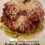 Keto Zoodles with Meatballs and Marinara Sauce Pinterest Pin