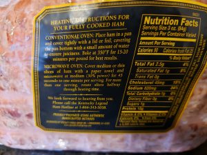 label on ham