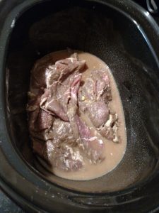 Crock Pot Beef and Broccoli Freezer Meal in crock pot