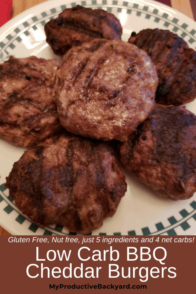 Low Carb BBQ Cheddar Burgers Pinterest Pin