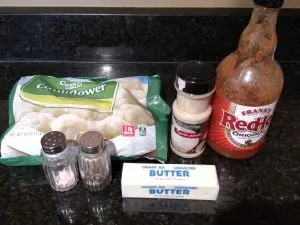 ingredients for Low Carb Buffalo Cauliflower Bites