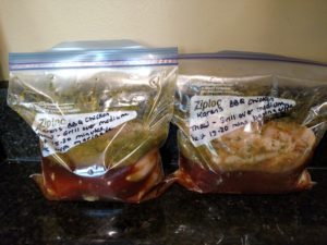 Karen's BBQ Chicken Freezer Meal in 2 Ziploc bags